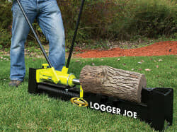 Using a log splitter on logs